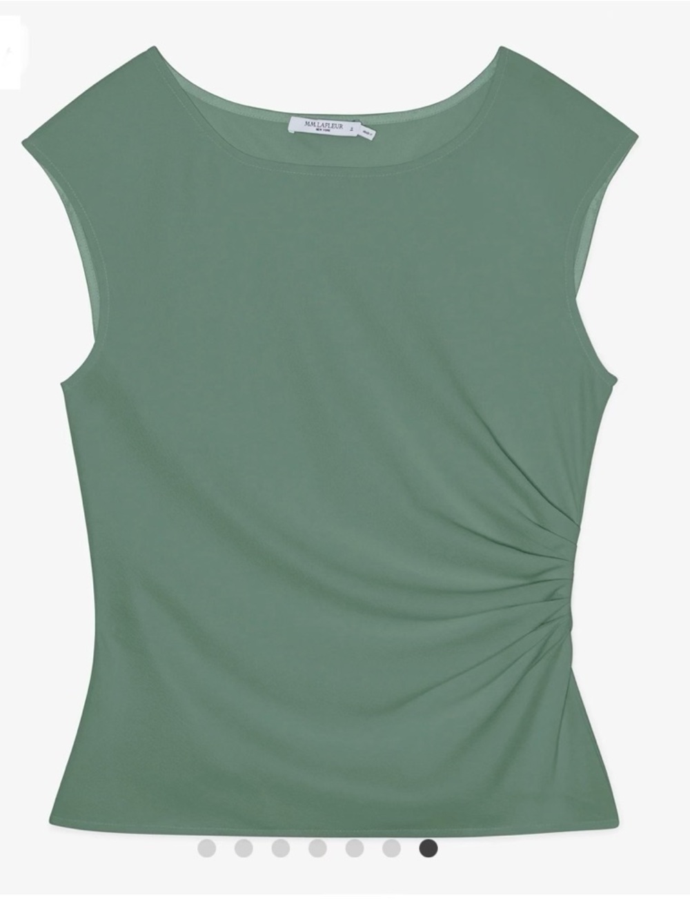 M.M. Lafleur Sleeveless Brooke Definition Draped Shell Top in Sage Green NWT